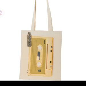 Retro Cassette Print Tote Bag